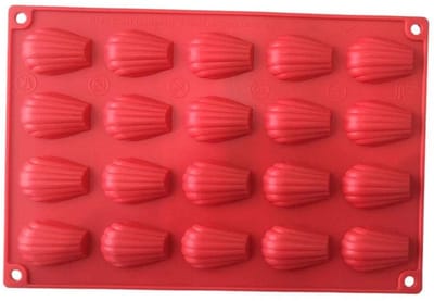 Dailygoods- Siliconen Bakvorm 30x20x2 cm - Cakevorm - Non Stick - Madeleine - 20 Holtes - Bakken Tool