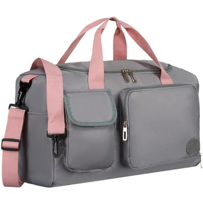 Peterson - Sporttas - Polyester - Grijs/Roze - Twee Compartimenten