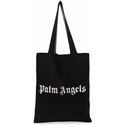 Gebreide shopper met logo draagtas