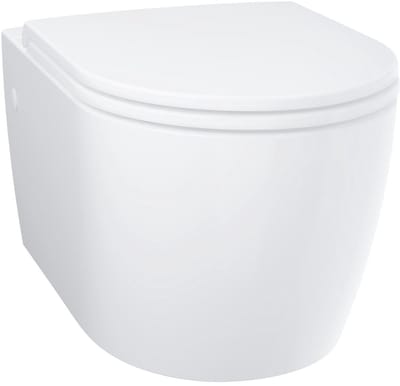 GROHE Start Round Hangend Toilet Met SoftClose Zitting - Randloos - Horizontale Afvoer - Zonder Inbouwreservoir - Alpine Wit