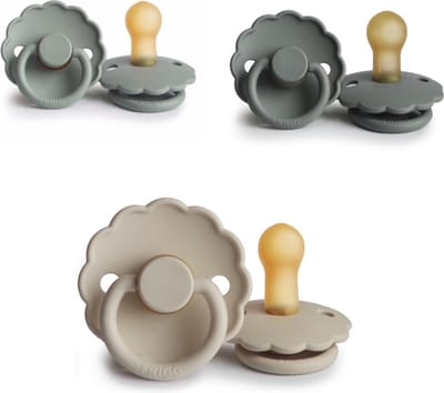 FRIGG DAISY Fopspeen set 3 stuks Sage,french Gray en Sandstone 6-18 maand