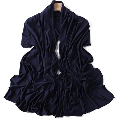 Hijabs en Jersey à Bords Ondulés de Luxe Pour Femmes Couleur Unie Écharpe en Modal Soie de Lait Foulard Écharpe d'Automne Élastique Écharpe en Mousseline Ramadan