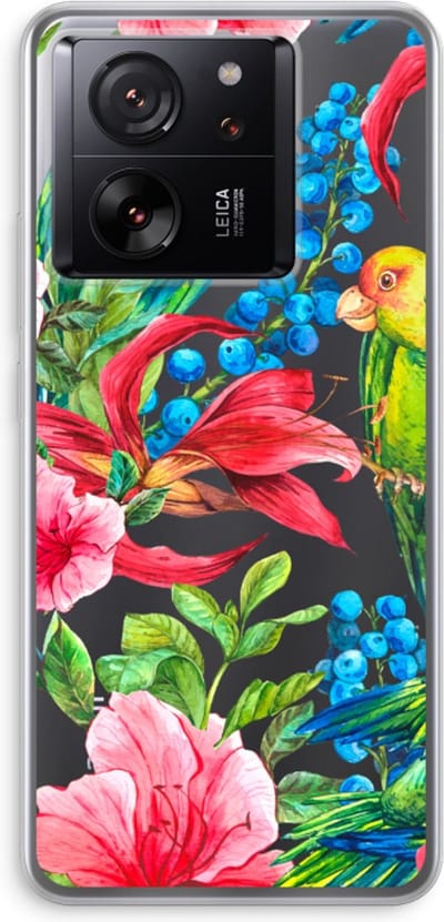 Case Company® - Hoesje geschikt voor Xiaomi 13T Pro hoesje - Papegaaien - Soft Cover Telefoonhoesje - Bescherming aan alle Kanten en Schermrand