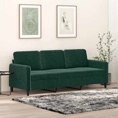 vidaXL - Driezitsbank - 180 - cm - fluweel - donkergroen