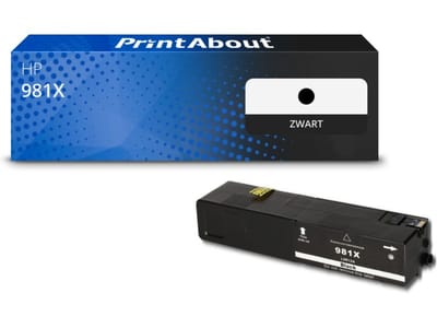 PrintAbout huismerk Inktcartridge 981X (L0R12A) Zwart Hoge capaciteit Geschikt voor HP