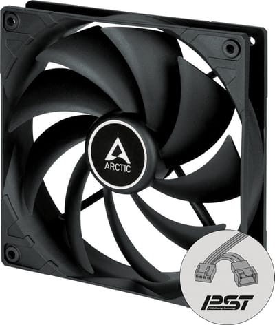 Arctic F14 PWM PST CO Black - 140 mm - 74 cfm - 200 - 1350 rpm - 18 dBA - 4-pins - incl. Kabel Splitter - zwart