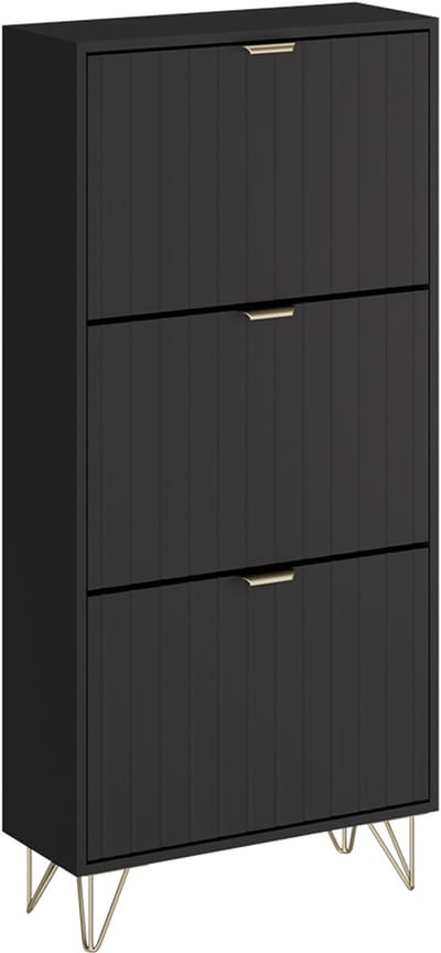 Vicco Helge Schoenenkast – 60 x 128.5 cm 3 compartimenten Zwart