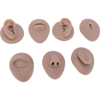 7 stuks Siliconen Lichaamsdelen Tong Mond Neus Oog Navel Oor Model Zachte Oefen Lichaamsdelen Kit