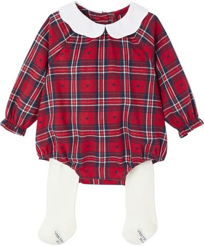 Envie de fraise Kerst babyset flanellen bloomer en maillot collab vertbaudet x Envie de Fraise