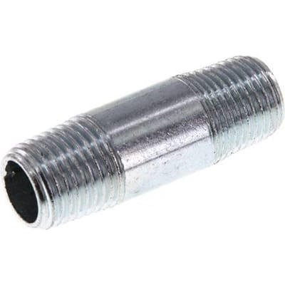 R 1/4'' Verzinkt Stalen Dubbele Pijpnippel 50 Bar DIN 2982 - 40mm [2 Stuks]