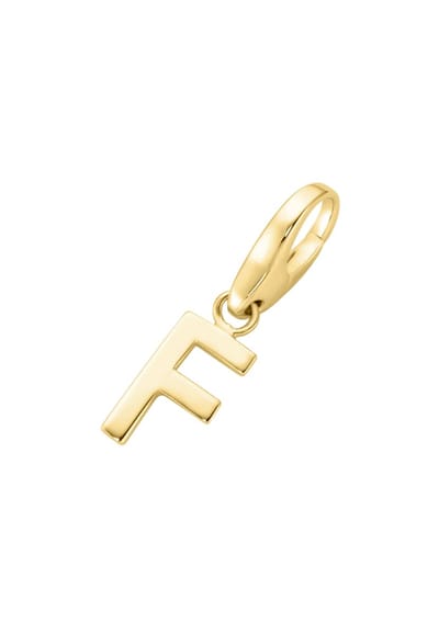 Gouden (verguld) bedel | Letter F | Giorgio Martello | 925 Zilver