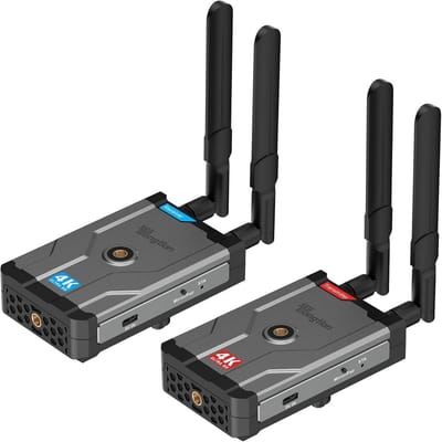 SnelShoppen - Wireless HDMI Transmitter en Receiver 4K 30Hz - 500FT Bereik - Ultra HD Draadloze HDMI Zender en Ontvanger voor DSLR, Laptop, Netflix, Y