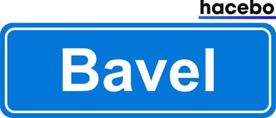 Hacebo - Plaatsnaam Sticker - 29x10 CM - Bavel sticker - Verkeersborden sticker - grappige cadeaus - Bavel