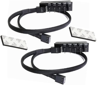 Dailygoody - 5-Poorts PWM Fan Hub Splitter Kabel - Desktop Computer - 4 Pin Adapter - Ventilator - Kabelbeheer - Geschikt voor PC - Zwart