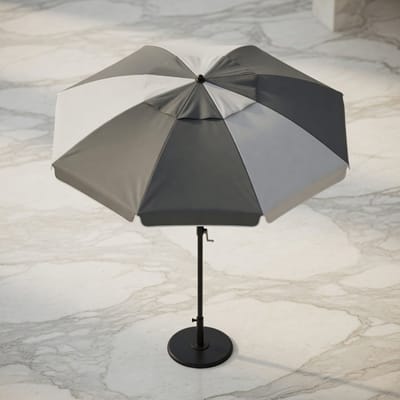 UV Parasol Balkon & Strand – UPF 50+ Zonnescherm Ø 135/155/175 cm – Kantelbaar 35° & In – 210T Oxford Stof met Zilveren Coating – Windbestendig 8-spaaks Frame – Draagtas – Lichtgewicht Tuinparasol voor Balkon, Strand, Camping & Tuin Mobili Bella