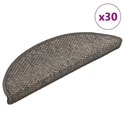 vidaXL - Trapmatten - zelfklevend - Sisal-Look - 30 - st - 56x17x3 - cm - grijs-beige