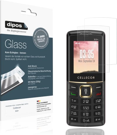 dipos – 2x Pantserfolie geschikt voor Cellecor X4+ | 9H Screenprotector