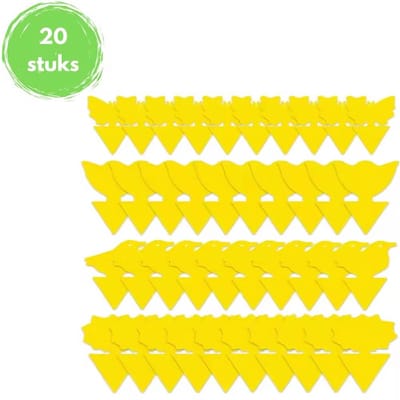 Plak klavertjes tegen rouwvliegjes 20 stuks - Rouwvliegjes bestrijden - Varenrouwmug - Plakstrips - Vangkaarten - Vangplaten - Insectenval - Insectenvanger