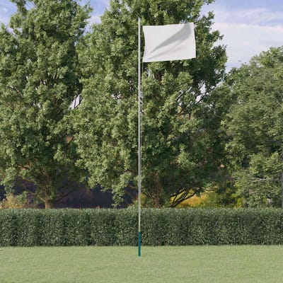 vidaXL - Vlaggenmast - deelbaar - 6,08 - m - aluminium - zilverkleurig