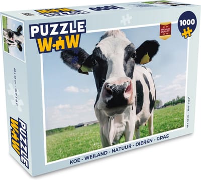 Puzzel Koe - Weiland - Natuur - Dieren - Gras - Legpuzzel - Puzzel 1000 stukjes volwassenen