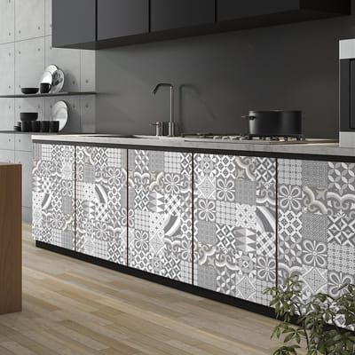Decoratieve meubelstickers - 60 authentieke Viteana cementtegel meubelstickers - 60 stickers 20x20cm