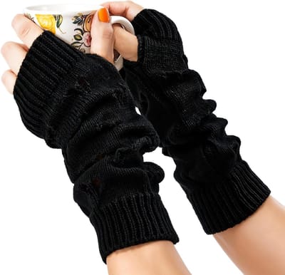 Grunge Handschoenen voor de Winter, Gebreide Armwarmers, Vingerloze EMO Handschoenen voor Halloween, Feest, Cosplay en Hip Hop
