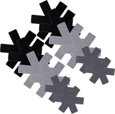 Excellent Houseware Pannenschermers - 12x - grijs - vilt - 38 cm - stapelbeschermers voor pannen