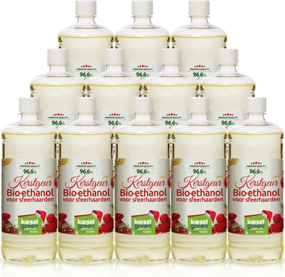 Premium -Bio-ethanol met Kerstgeur - Bioethanol - biobrandstof -12x1 liter