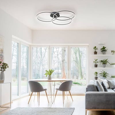 JUST LIGHT. GmbH LED plafondlamp Ivanka, drie ringen, zwart