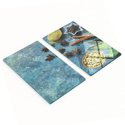 Keukenplanken van gehard glas met afbeeldingen van specerijen, 2x30x52 cm