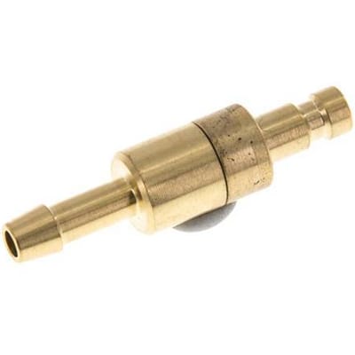 Messing DN 2.7 (Micro) Luchtkoppeling Insteeknippel 4 mm Slangpilaar Double Shut-Off