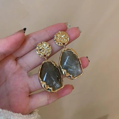 Fashion Hanger Oorbellen Trend Vintage Geometrie Oorbellen Voor Vrouwen Sieraden Bohemen Drop Oorbellen Party Gift grijs