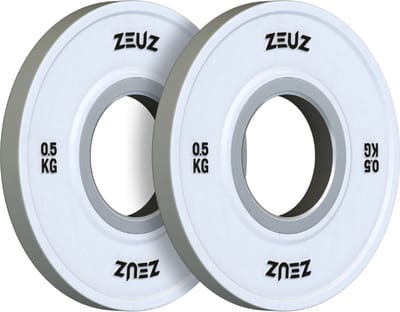 ZEUZ Halterschijf 2 Stuks 0.5 KG – 1 KG Gewichten Set – voor 50 mm Halter – Metaal & Rubber - 0,5 Schijf