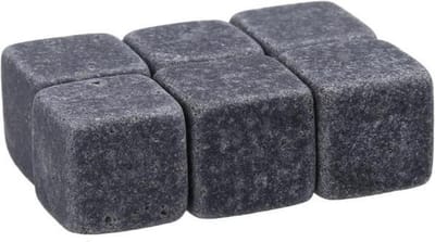 Whisky Stenen / Whiskey Stones - Zwart - Natuurlijk - 6 stuks in geschenkzakje