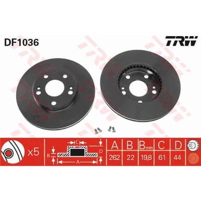 Remschijf TRW DF1036