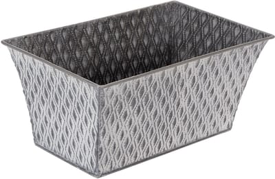 Zinken kom met ruitpatroon, 26 cm x 15,5 cm