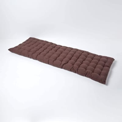 Homescapes Tuinbank Kussen – Chocoladebruin – 3 Zitter Zitkussen – 143x42 cm – 100% Katoen – Wasbaar – Comfortabel & Stevig