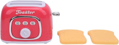 Speelgoedbroodbakmachine voor kinderen - Realistisch, leuk en interactief - Keukenspeelgoed voor kinderen - Kooksimulatiespeelgoed voor baby's - 8,5*15*14 cm - Geschikt voor fantasiespelletjes voor kinderen - Roze