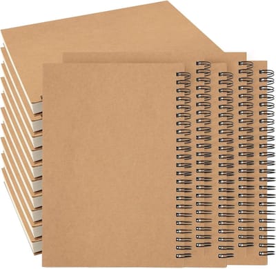 A5 Notitieboeken - Schetsboek Schrijfblok - Tekenen en Schrijven - Kraft Omslag 100gsm Papier - A5 20 stuks - Bruin