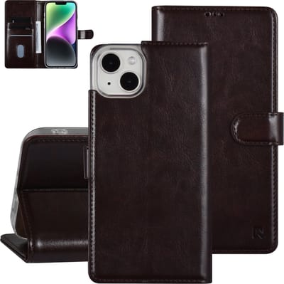 UNIQ Accessory: Premium Bruin Pu Leer Book Case Telefoonhoesje voor Apple iPhone 14 Plus, Bescherm je Telefoon!