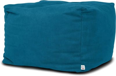 Voetenbank Zitzak - Poef Kubus - Ontspannen Zitten - Afneembare Hoes - 65x42 cm - Blauw