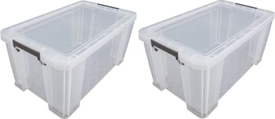 Whitefurze - Opbergbox - 2x - 54 liter - Transparant - 66 x 38 x 31 cm
