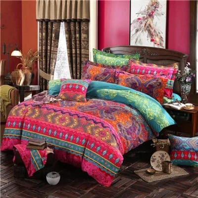 Ensemble de Linge de Lit Bohème Mosaïque Ethnique Vintage Taille King Queen Full Twin Housse de Couette/Doona 150x210CM