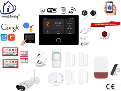 Draadloos alarmsysteem voor woning/camper/boot/caravan werkt met wifi en sim kaart en met spraakgestuurde apps. (Nederlands of Frans stem en tekst). ST01A-69