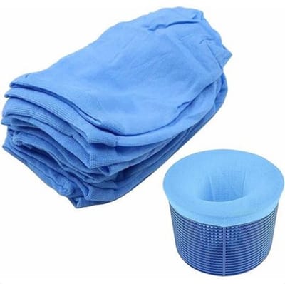 Skimmernet - 10 stuks - skimmersokken - Skimmersocks - microvezel - Blauw - 22*13 cm - Herbruikbaar - Pool Filter - Reiniging - voor in de grond en bovengrondse zwembaden
