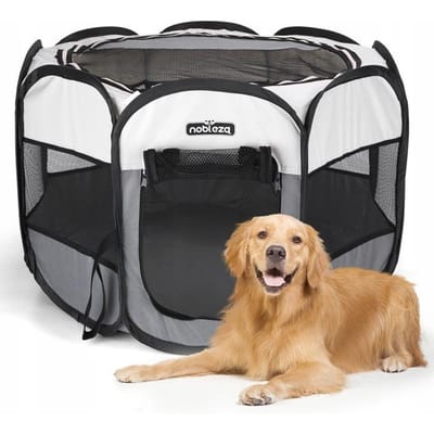 Nobleza Puppyren met Deur 125x125x58 cm – Opvouwbaar – Voor Kleine Honden & Konijnen – Binnen & Buiten