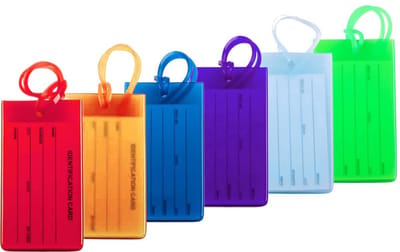 Traveltime - Siliconen Bagagelabel voor Koffers en Bagage - Reislabel - - Adreslabels - Luggage Tag - 6 Stuks - 6 Willekeurige Kleuren