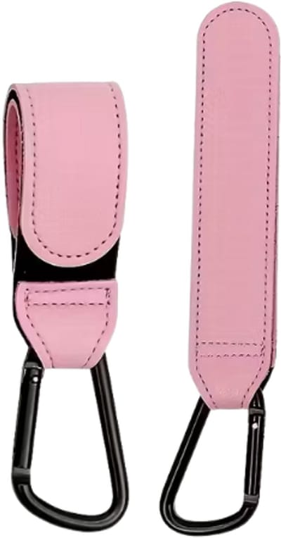 Set van 2 Stevige wagen haken – Slimme Opberghulp voor Onderweg - Multifunctioneel - Ophangen van Tassen- Kinderwagen haken – Roze