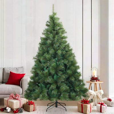 vidaXL - Kunstmatige - Hinged - Kerstboom - Groen - 210 - cm - PVC, - staal