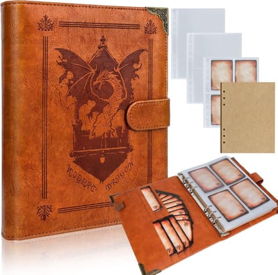 Kaartenhouder voor DnD en RPG, Toverboek voor in de tas, Referentiekaarten en Spelaccessoires met 60 Spelerskaarten